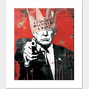 Donald Trump: King Trump on a Dark Background Posters and Art